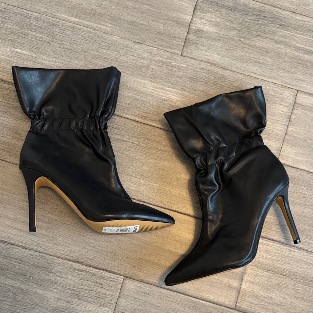 Express Black Heeled Ankle Boots